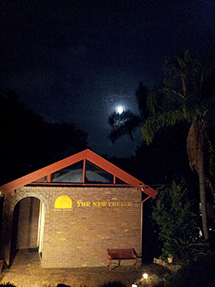 moon over church